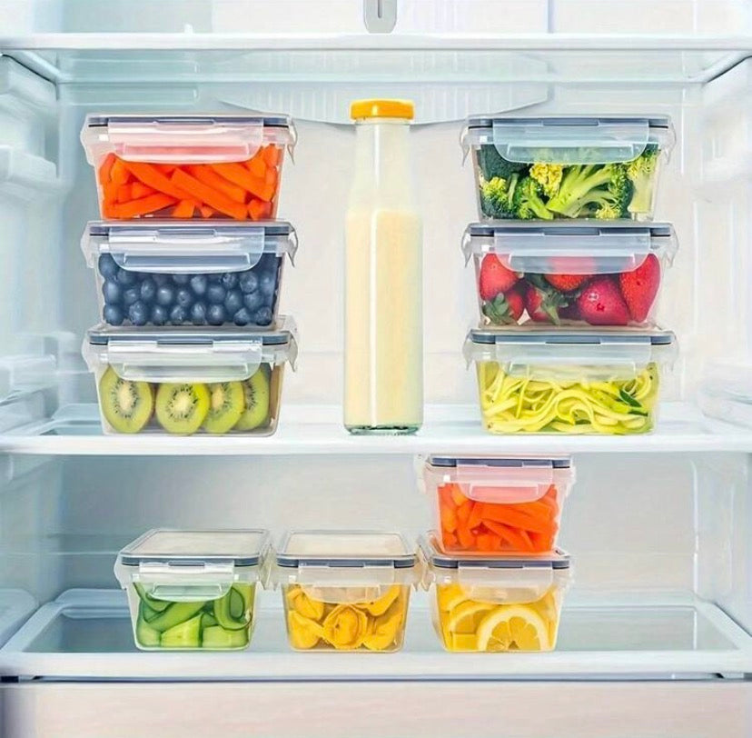 Boîtes de Conservation Hermétiques Multitailles – Set de 5 Boîtes + 5 Couvercles