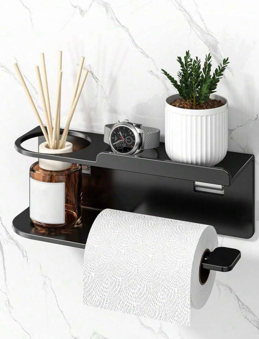 Support Mural WC avec Dévidoir & Emplacement Diffuseur – Sans Perçage