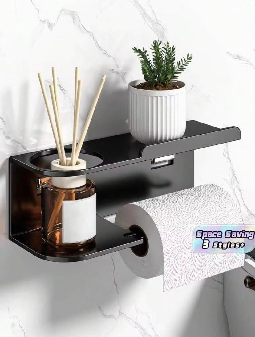 Support Mural WC avec Dévidoir & Emplacement Diffuseur – Sans Perçage