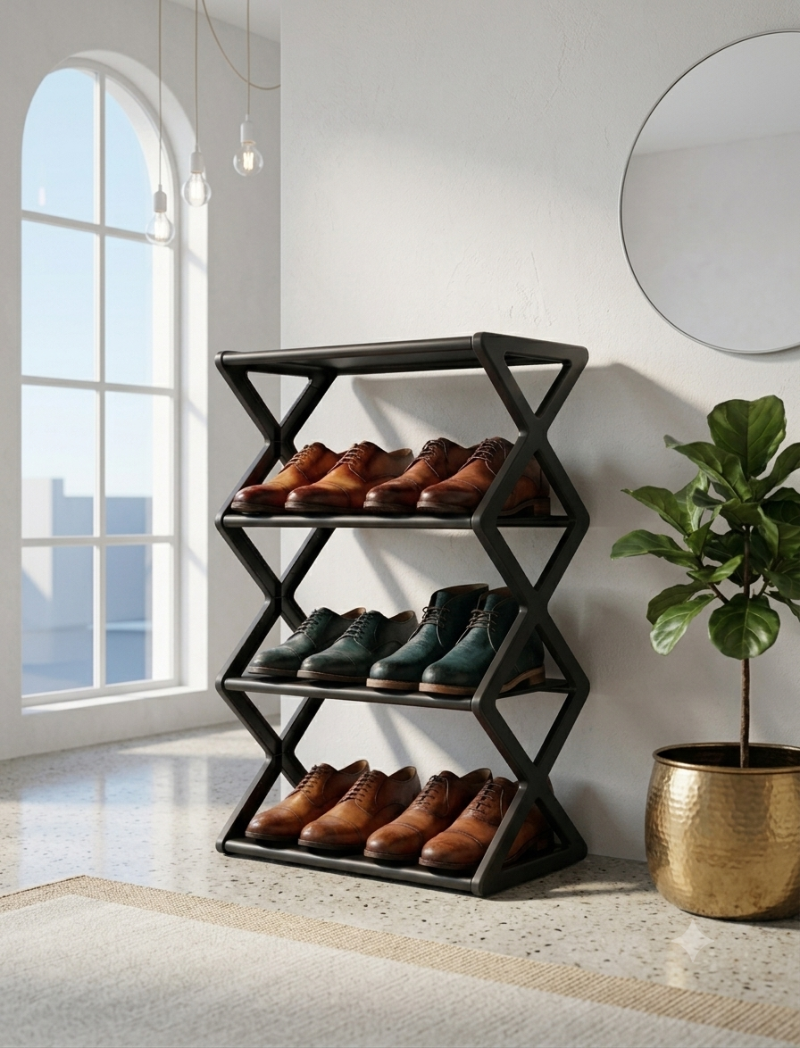 Meuble à Chaussures Compact 4 Niveaux – Design Modulaire & Gain de Place