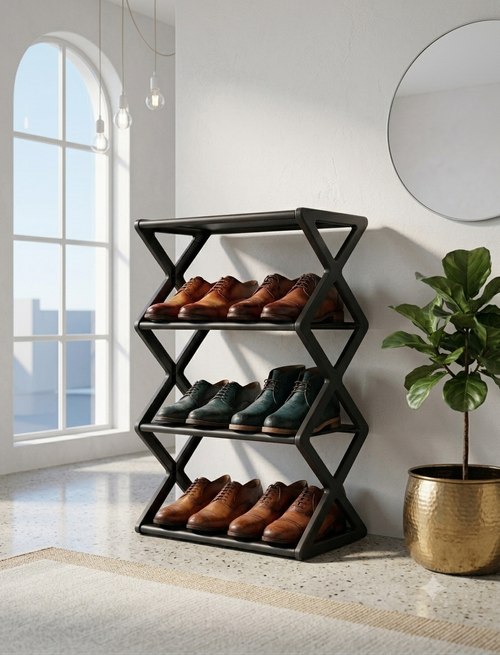 Meuble à Chaussures Compact 4 Niveaux – Design Modulaire & Gain de Place